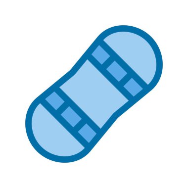 Mavi Vektör Simgesi Tasarımı Dolu Snowboard