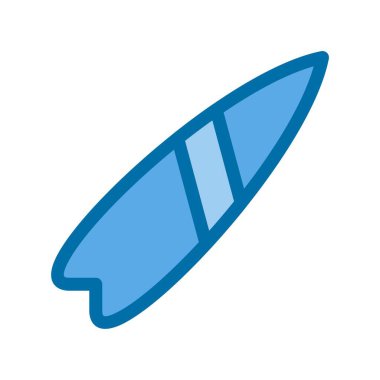 Mavi Vektör Simgesi Tasarımı Dolu Sörf tahtası