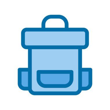 Sırt Paketi Dolu Mavi Vektör Simgesi Tasarımı