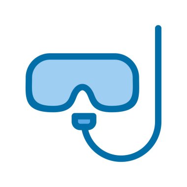 Dalış Maskesi Mavi Vektör Simgesi Tasarımı