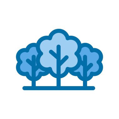  Orman Dolu Mavi Vektör Simgesi Tasarımı