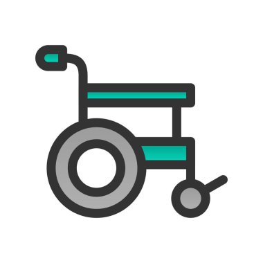 Tekerlekli sandalye Gradyan Vektör Simgesi Tasarımı