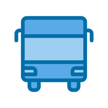 Otobüs Dolu Mavi Vektör Simgesi Tasarımı