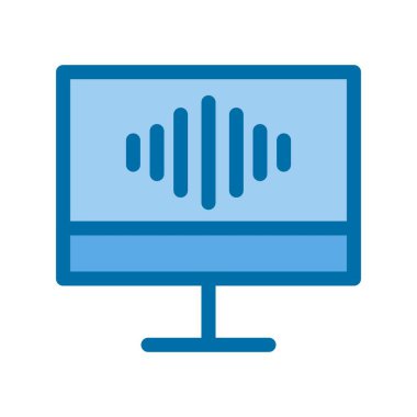 Ses Doldurulmuş Mavi Vektör Simgesi Tasarımı