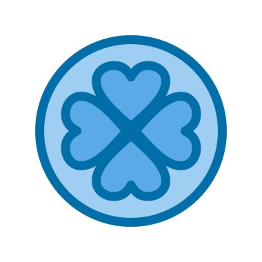 Şanslı Para Doldurulmuş Mavi Vektör Simgesi Tasarımı