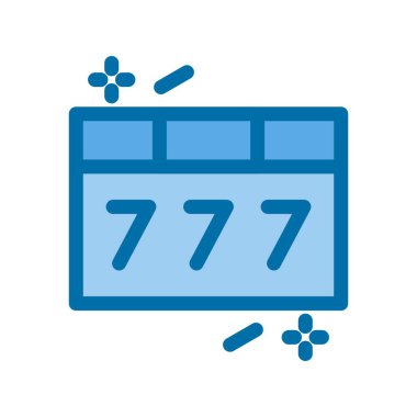 Yedi Dolu Mavi Vektör Simgesi Tasarımı