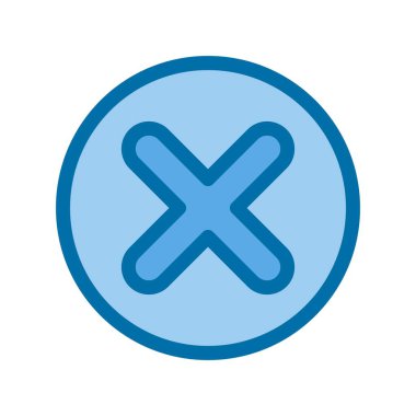 Çapraz Doldurulmuş Mavi Vektör Simgesi Tasarımı