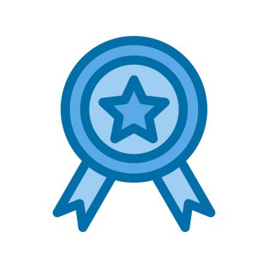 Kazanan Mavi Vektör Simgesi Tasarımı