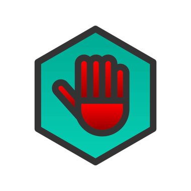 Doldurulmuş Gradyan Vektör Simgesi Tasarımı Durdur