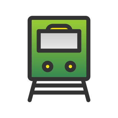 Tren Doldurulmuş Gradyan Vektör Simgesi Tasarımı