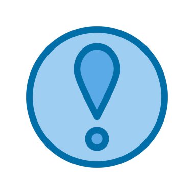 Uyarı Doldurulmuş Mavi Vektör Simgesi Tasarımı