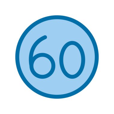 Hız Sınırı Mavi Vektör Simgesi Tasarımı