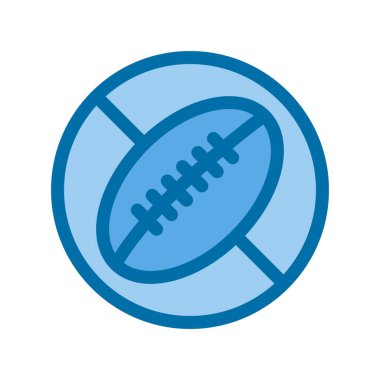 Rugby Mavi Vektör Simgesi Tasarımı