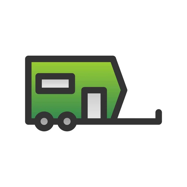 Camper Van Relleno Gradiente Vector Icono Diseño — Vector de stock