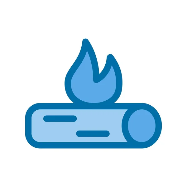 Botvuur Gevuld Blauwe Vector Icon Desig — Stockvector