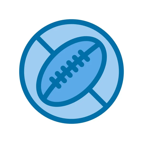 Rugby Filled Blue Vector Icon Desig — Stock Vector