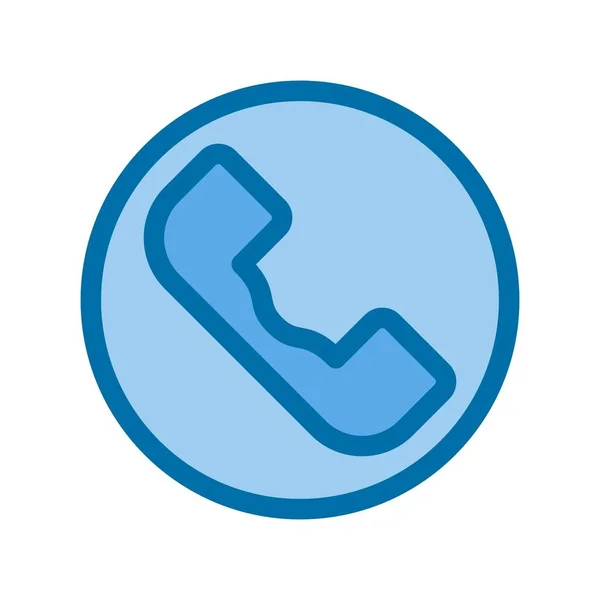 Telefone Preenchido Azul Vector Ícone Desig —  Vetores de Stock