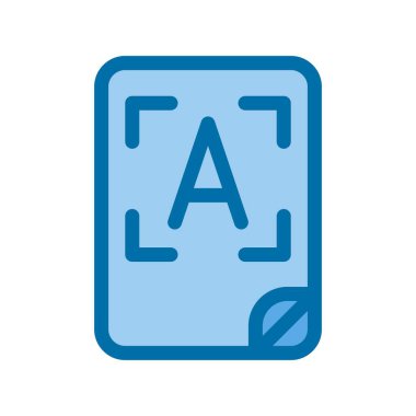 Ocr Dolu Mavi Vektör Simgesi Tasarımı