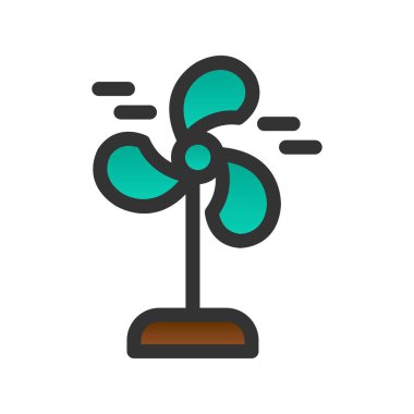 Rüzgar Gücü Gradyan Vektör Simgesi Tasarımı