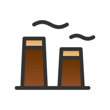 Yeşil Fabrika Gradyan Vektör Simgesi Tasarımı