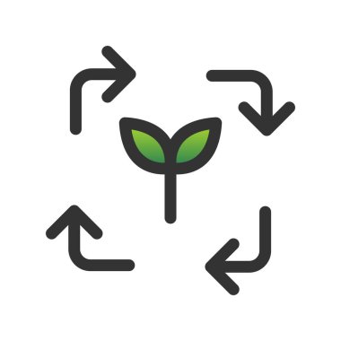 Sürdürülebilir Enerji Doldurulmuş Gradyan Vektör Simgesi Tasarımı