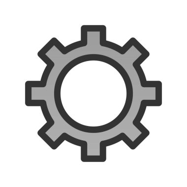 Gear Doldurulmuş Gradyan Vektör Simgesi Tasarımı