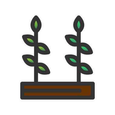 Bitki Doldurulmuş Gradyan Vektör Simgesi Tasarımı