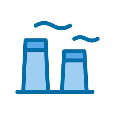 Yeşil Fabrika Mavi Vektör Simgesi Tasarımı