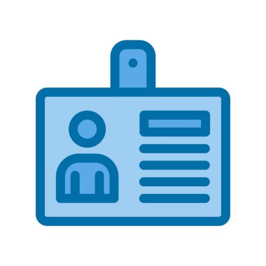 Mavi Vektör Simgesi Tasarımı ile doldurulmuş kimlik kartı