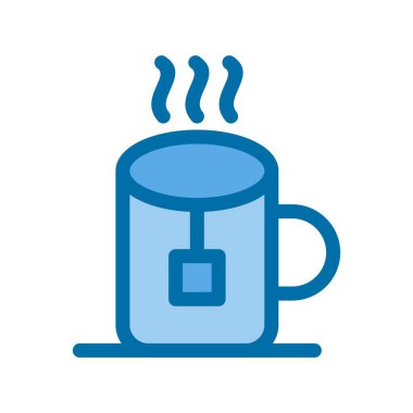 Kupa Doldurulmuş Mavi Vektör Simgesi Tasarımı