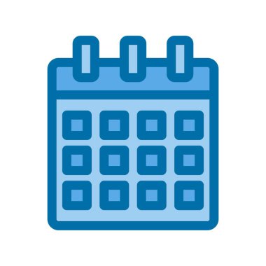 Takvim Dolu Mavi Vektör Simgesi Tasarımı