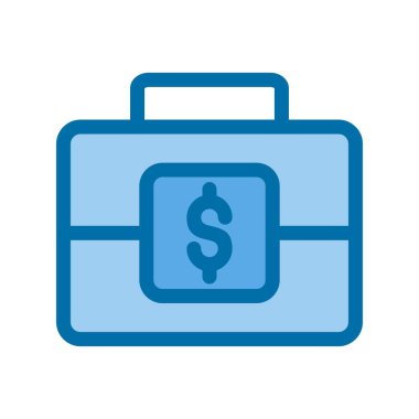 Mavi Vektör Simgesi Tasarımı Doldurulmuş Evrak Çantası