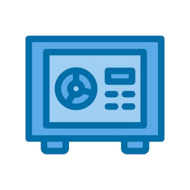 Mavi Vektör Simgesi Tasarımı Dolu Güvenli Kutu