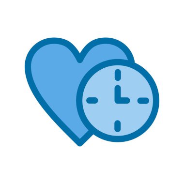 Saat Dolu Mavi Vektör Simgesi Tasarımı