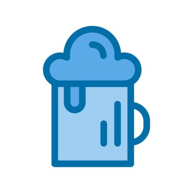 Bira Doldurulmuş Mavi Vektör Simgesi Tasarımı