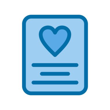 Davetiye Doldurulmuş Mavi Vektör Simgesi Tasarımı