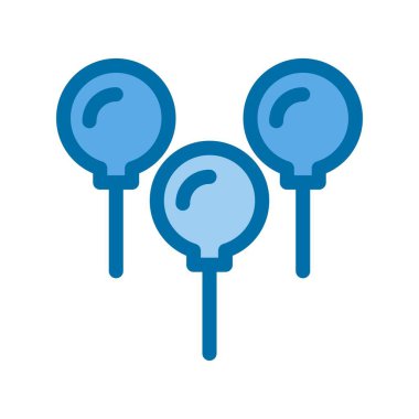 Mavi Vektör Simgesi Tasarımı Doldurulmuş Balonlar