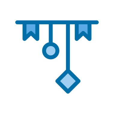 Garland Mavi Vektör Simgesi Tasarımı