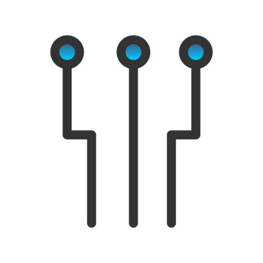 Devre İçi Dolu Gradyan Vektör Simgesi Tasarımı