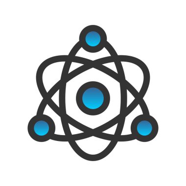Atom Doldurulmuş Gradyan Vektör Simgesi Tasarımı 