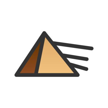 Prizma Doldurulmuş Gradyan Vektör Simgesi Tasarımı