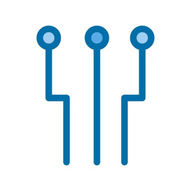 Devre İçi Dolu Mavi Vektör Simgesi Tasarımı