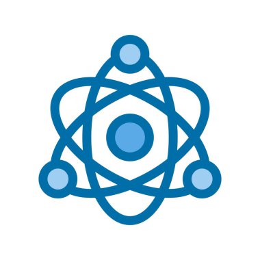 Atom Doldurulmuş Mavi Vektör Simgesi Tasarımı 