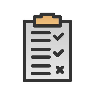 Kontrol Listesi Doldurulmuş Gradyan Vektör Simgesi Tasarımı