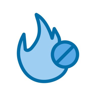 Mavi Vektör Simgesi Tasarımı Dolu Ateş Yok