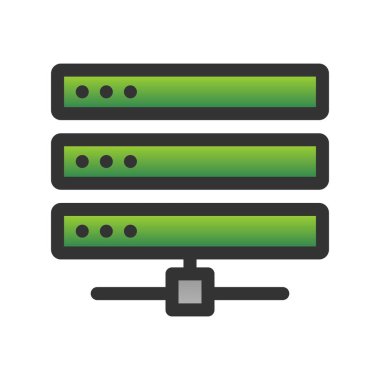 Sunucu Gradyan Vektör Simgesi Tasarımı