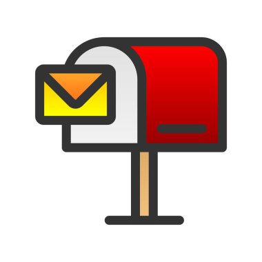 Posta Kutusu Doldurulmuş Gradyan Vektör Simgesi Tasarımı