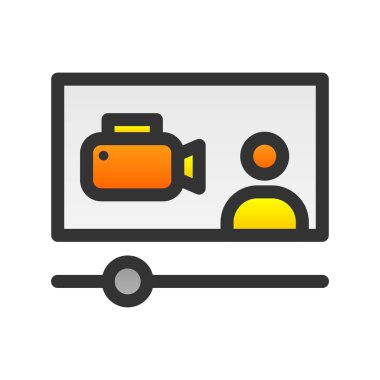  Görüntü Konferansı Gradyan Vektör Simgesi Tasarımı