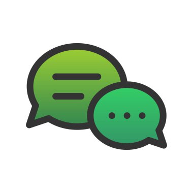 Sohbet Doldurulmuş Gradyan Vektör Simgesi Tasarımı