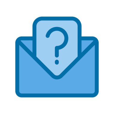 Soru Doldurulmuş Mavi Vektör Simgesi Tasarımı